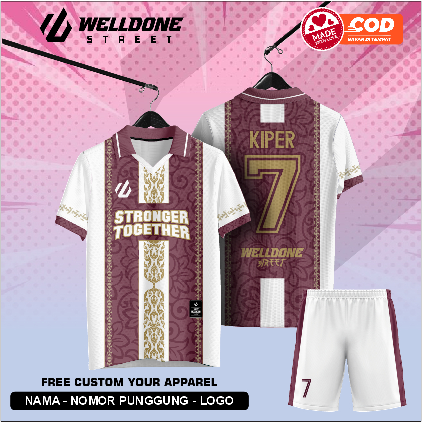 WELLDONE APPAREL  Jersey Sepakbola / futsal / volley / badminton / Jersey Kelas Team Custom  JERSEY 
