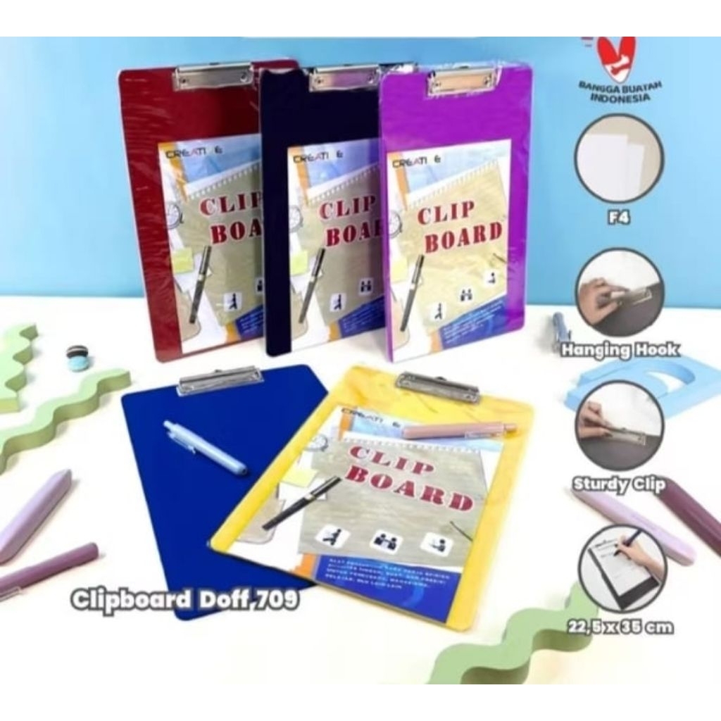 

Topla clipboard F4 folia-Alas papan ujian catatan Berdiri warna doff