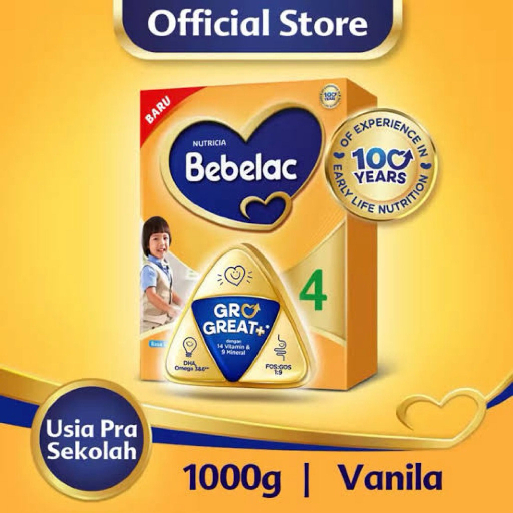 

BEBELAC 4 VANILLA GroGreat+Susu pertumbuhan 1000gr