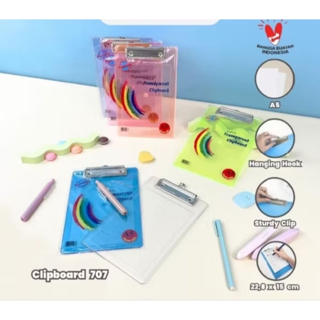 

TOPLA CLIP BOARD 707A5 - PAPAN TULIS BERJALAN UKURAN A5