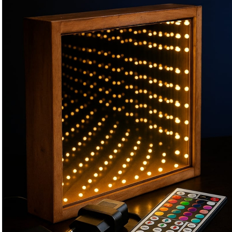 MIROR BLACK LAMPU TIDUR KOTAK MINIMALIS HIASAN DINDING RUANG TAMU