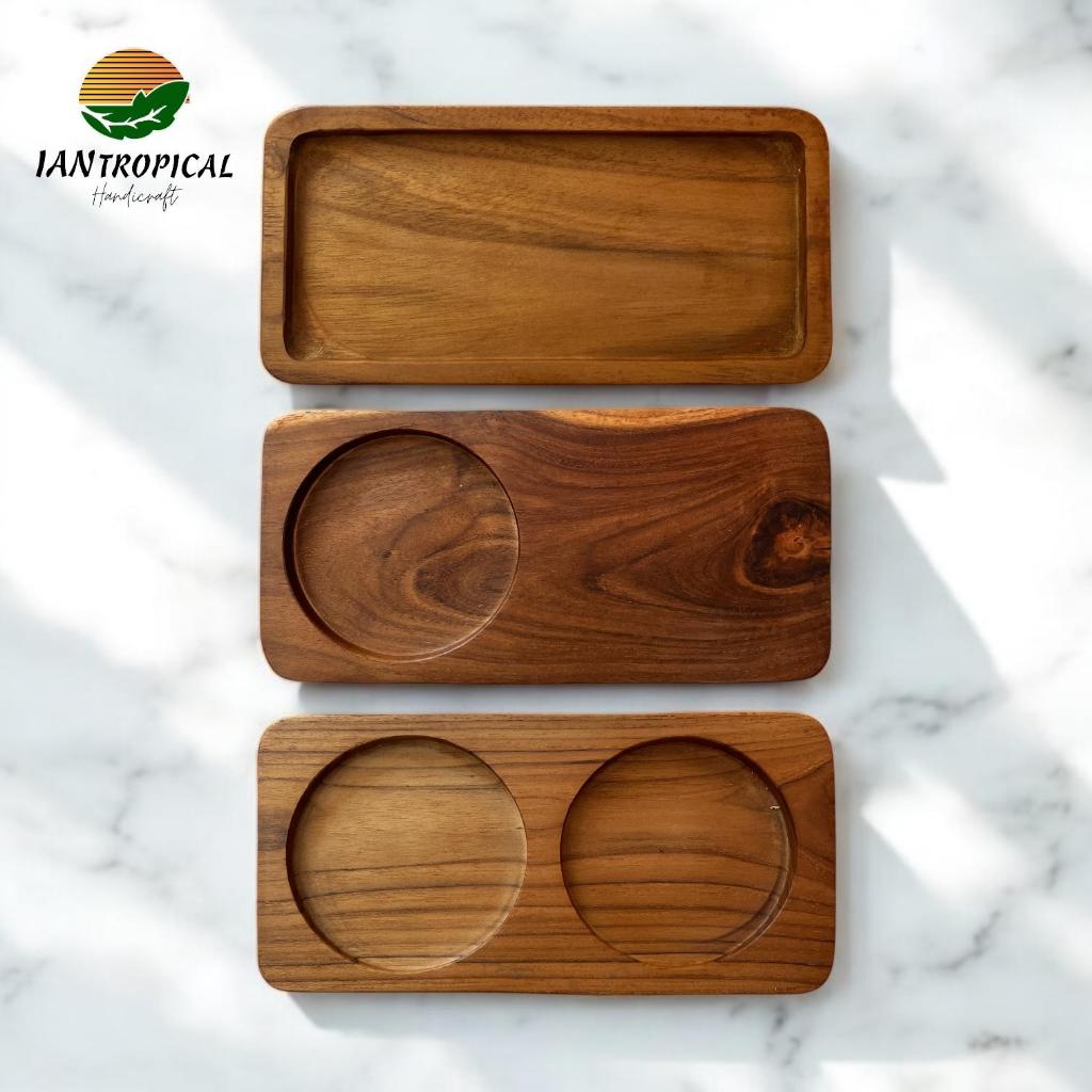 Tatakan Gelas Kayu Persegi panjang - Coaster Kayu