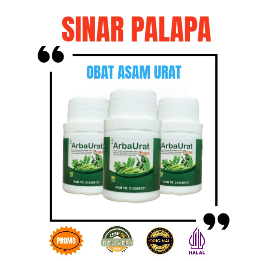 PROMO Arbaurat Asli Original - Obat Herbal Asam Urat Reumatik Aman / 30 kaps