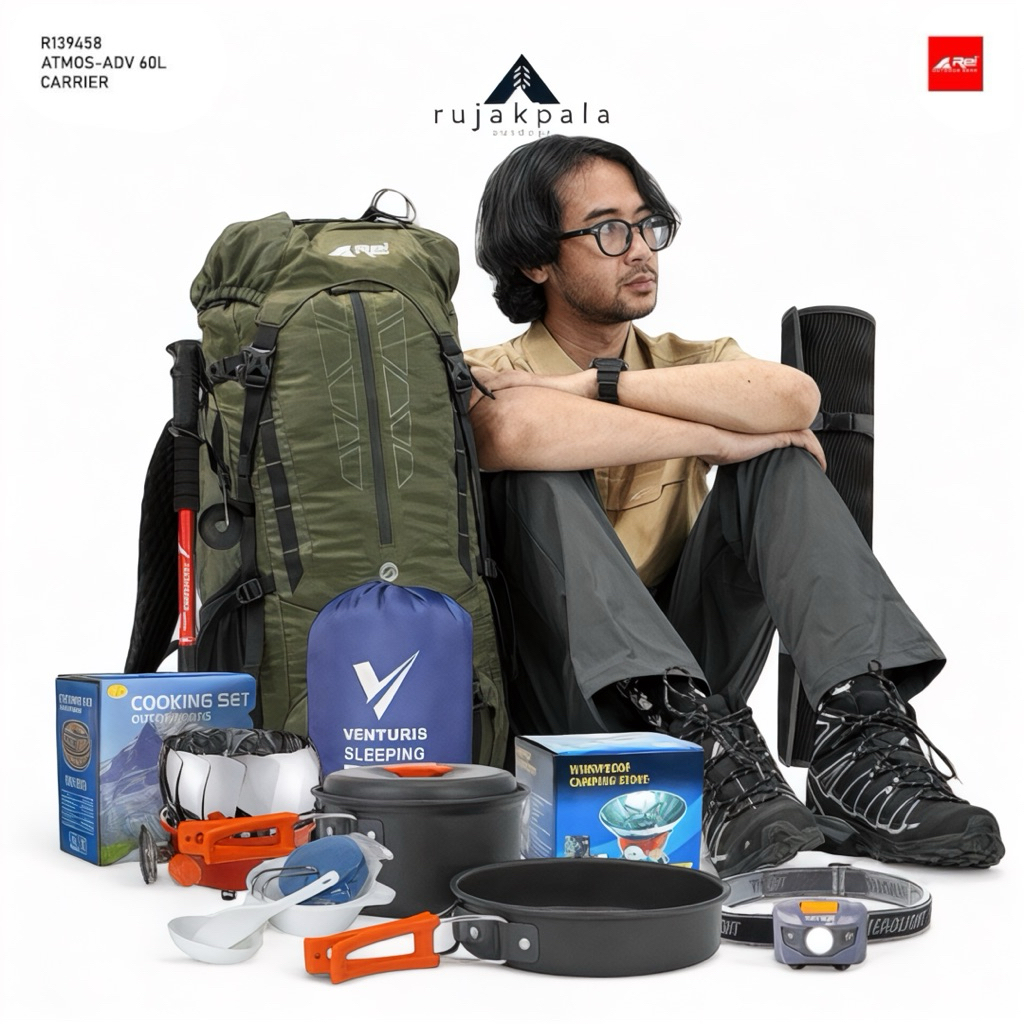 paket mendaki long trip 1 Atmos ADV - carrier arei Atmos ADV 60L / paket tas gunung keril rei