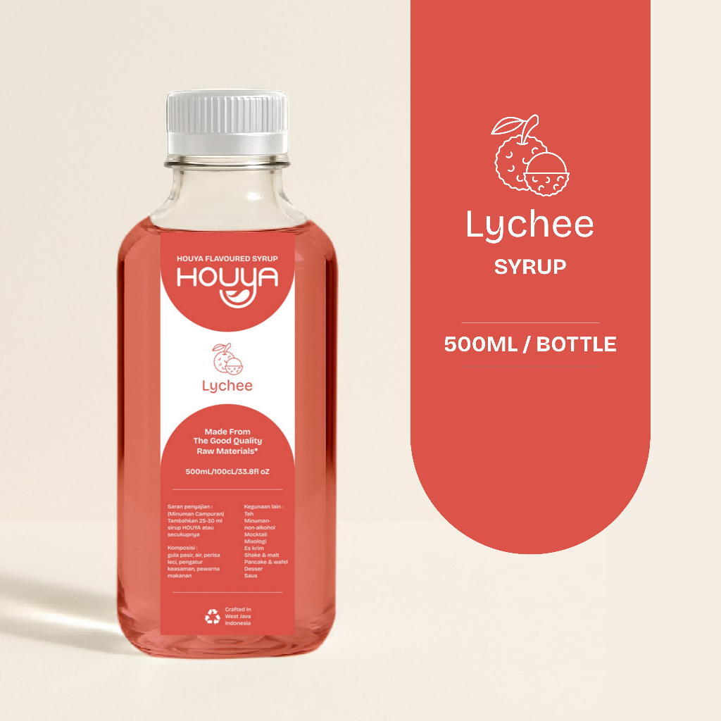 

Houya Lychee syrup 500ml - sirup rasa Lychee