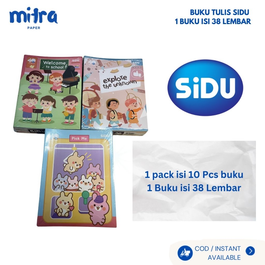 

Buku Tulis SIDU 38 Lembar ( Sinar Dunia Tjiwi), Buku Tulis Eceran Partai Merk SIDU