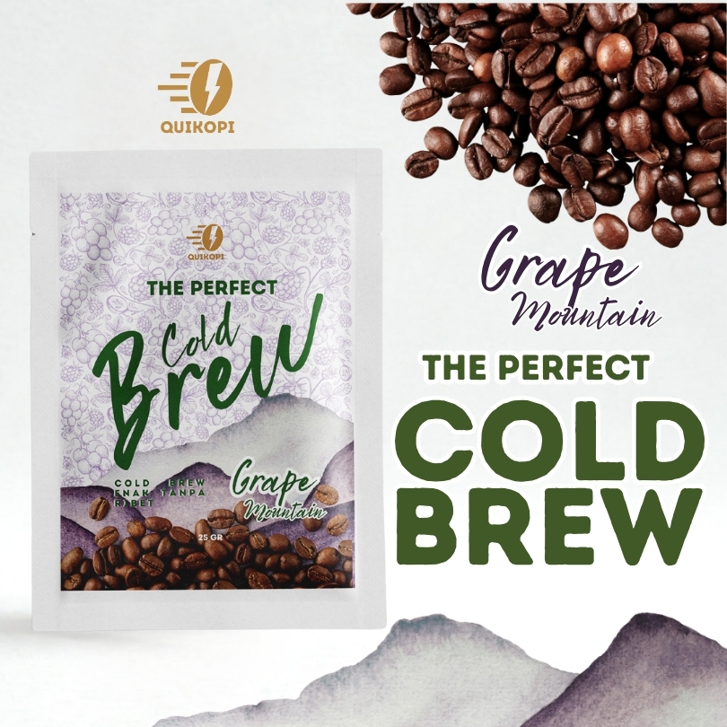 

QUIKOPI The Perfect Cold Brew Grape Mountain - Coffee Instant, Kopi Filter Bag, Cold Brew Praktis