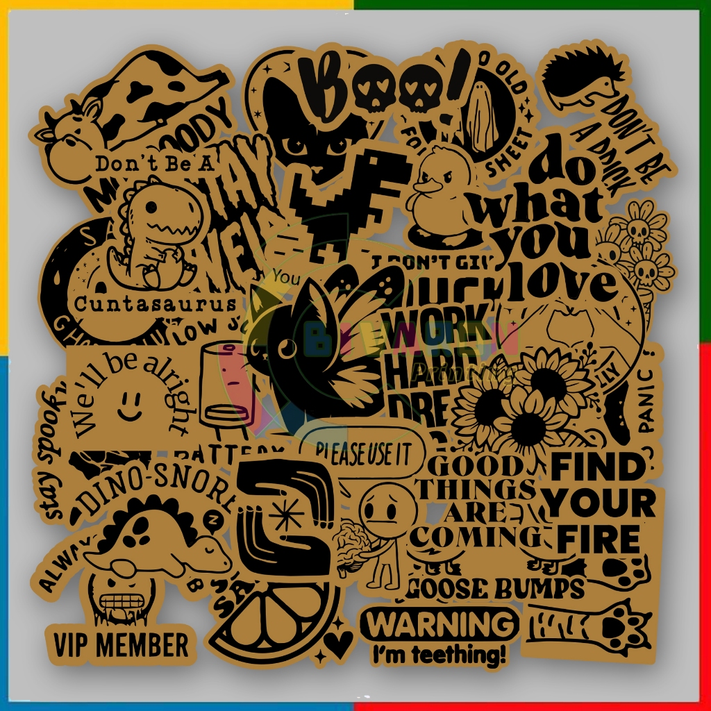 

( Isi 27 pcs ) Stiker Vintage aesthetic mini/Stiker Retro