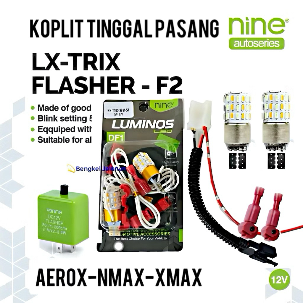 Satu Paket Lampu led Sein T10 2Mode+Soket Dioda Kedip LUMINOS sein senja SENSEIN PNP AEROX NMAX NEWe