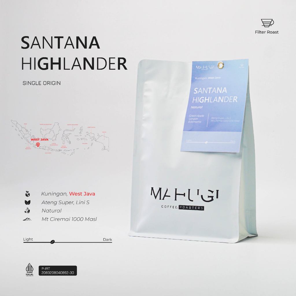 

Mahugi Coffee Santana Highlander - Natural - Biji Kopi Arabika Speciality