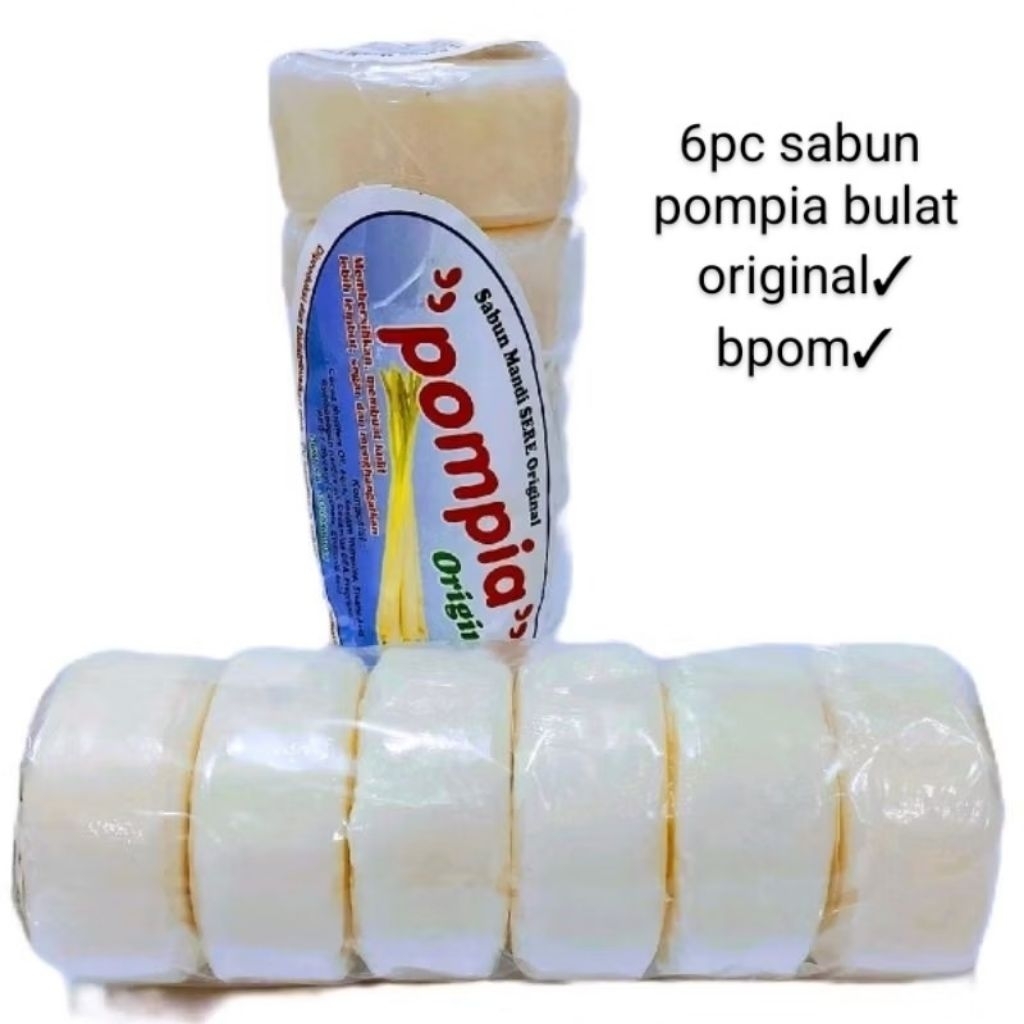 [ 6 Pc ] Bpom Sabun Sere Pompia Bulat Original 80gr | Sabun Pompia Bulat | Sabun Batang Pompia |