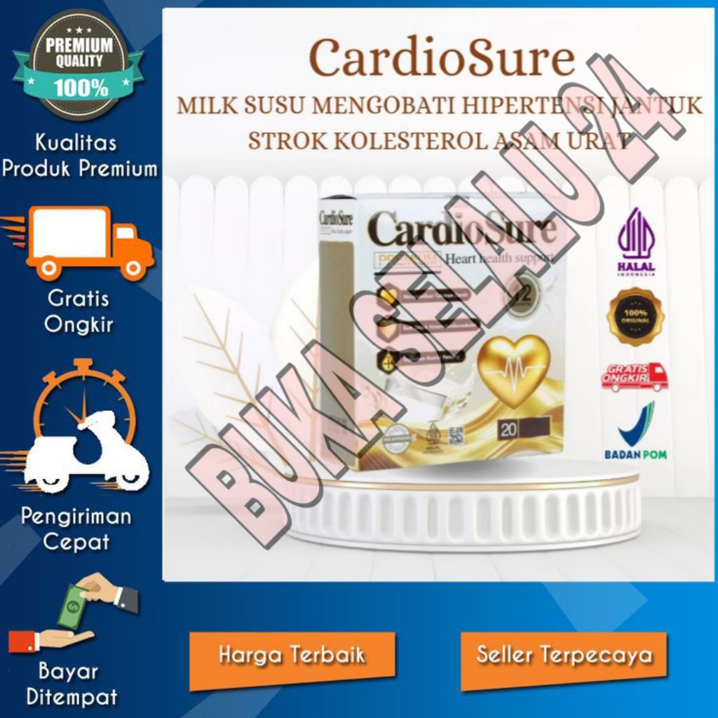 

Cardiosure Milk Susu Hipertensi Kolesterol Jantung Koroner Asam Urat