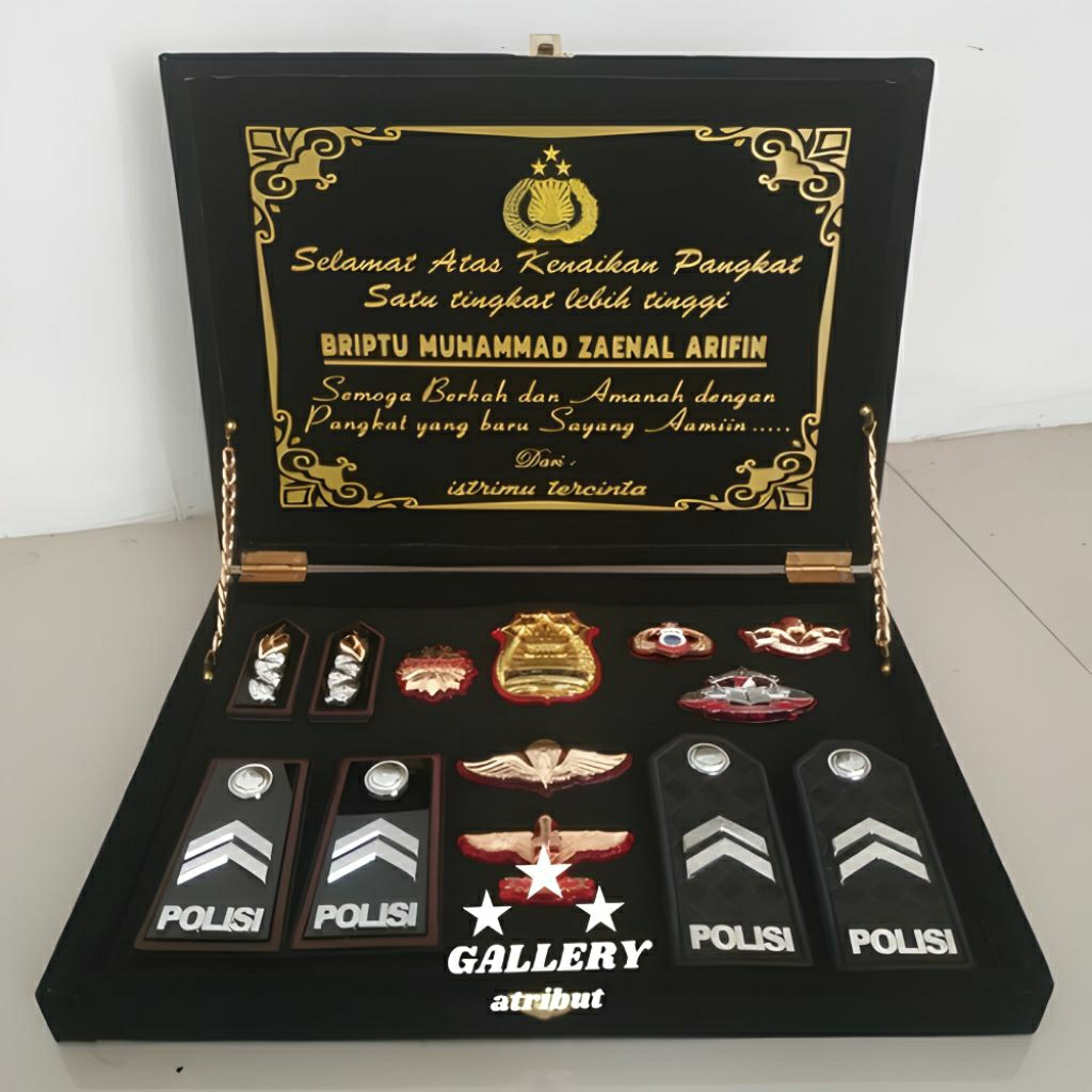 pangkat Briptu polisi,polri PDH PDU set box custom ucapan tulisan