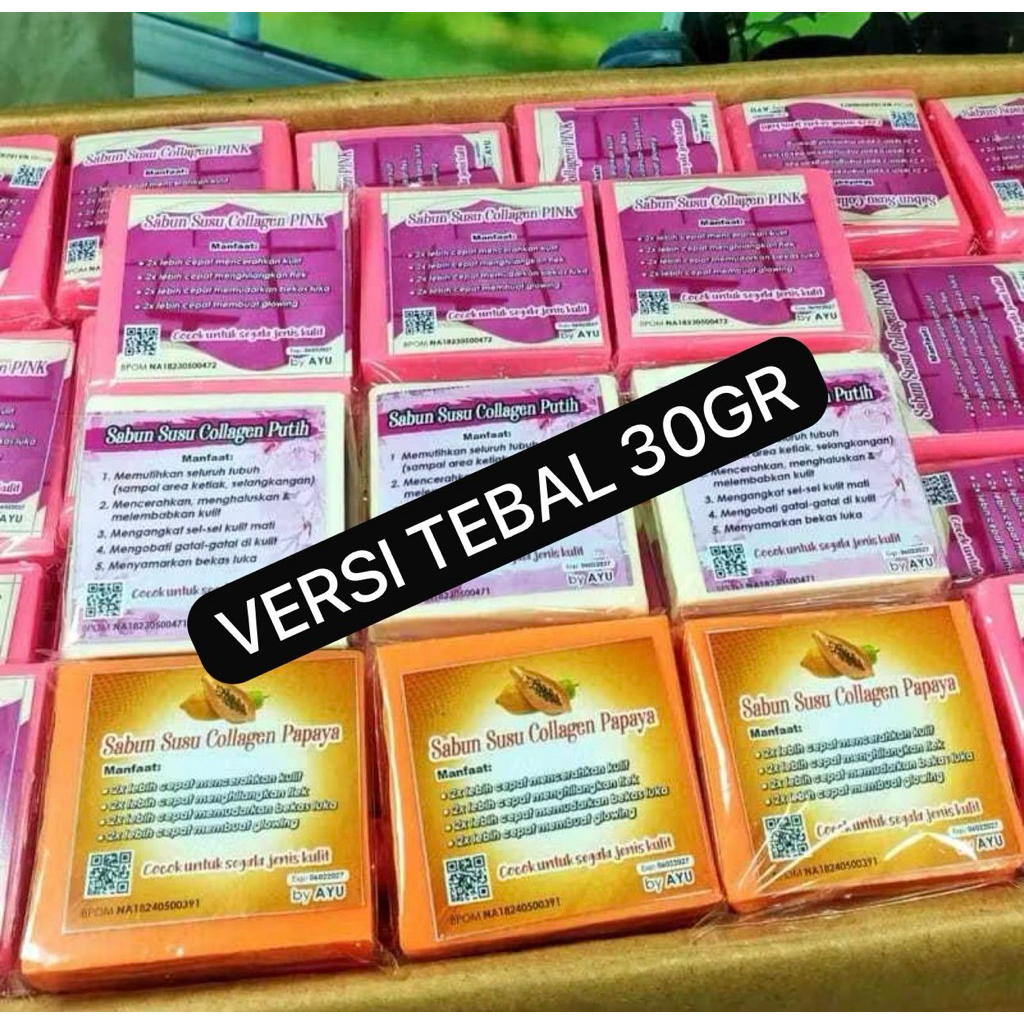 

[ORIGINAL BPOM] DAPAT 12 PCS SABUN SUSU COLLAGEN VERSI TEBAL 30gr