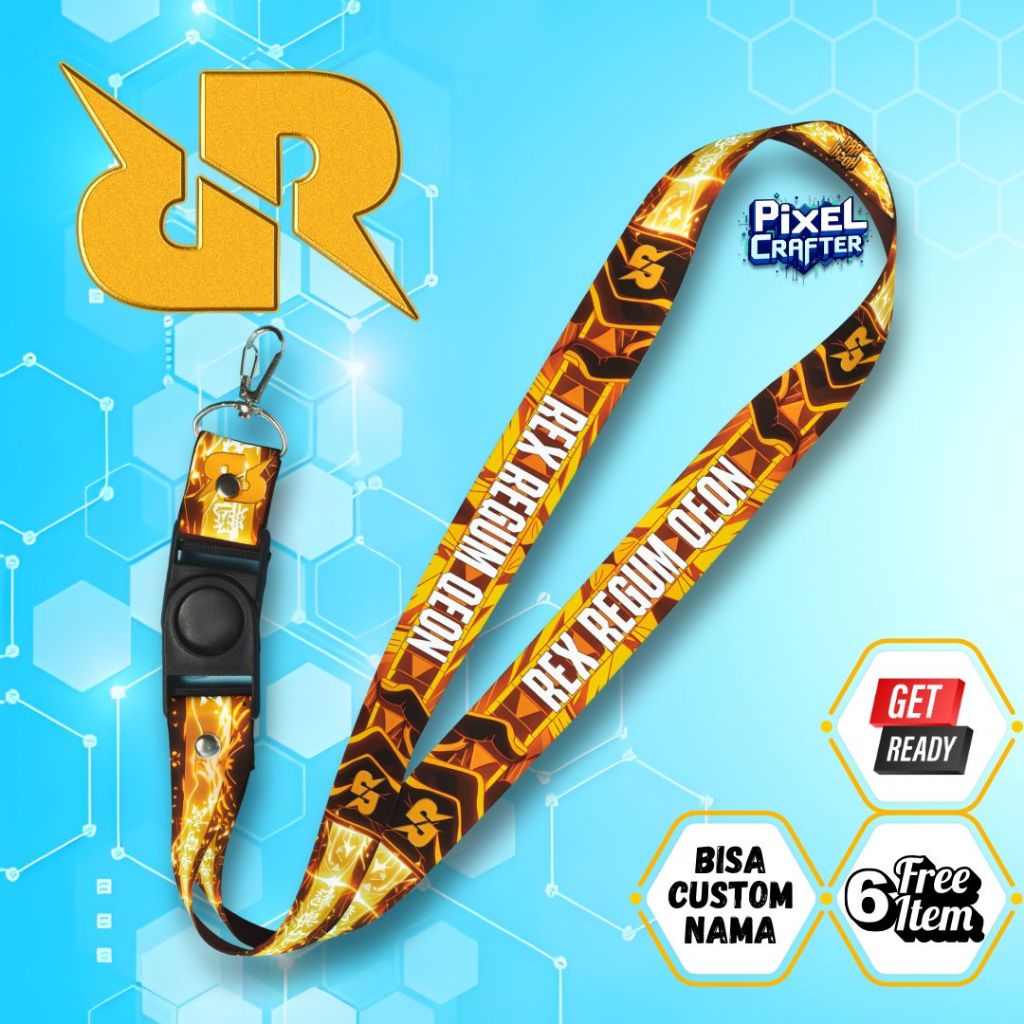 

CUSTOM NAMA LANYARD RRQ LIGHTING | GANTUNGAN HP | GANTUNGAN KUNCI | GANTUNGAN ID CARD
