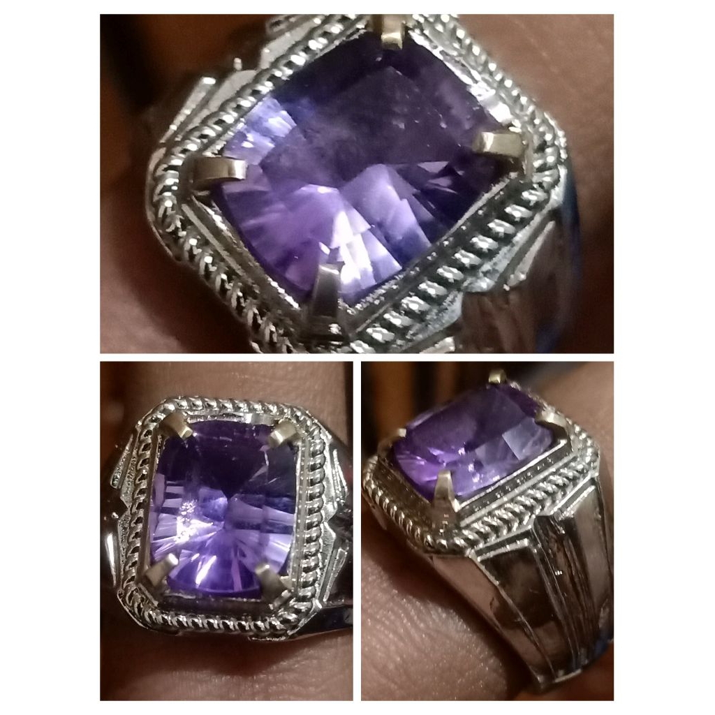 natural kecubung kotak cutting