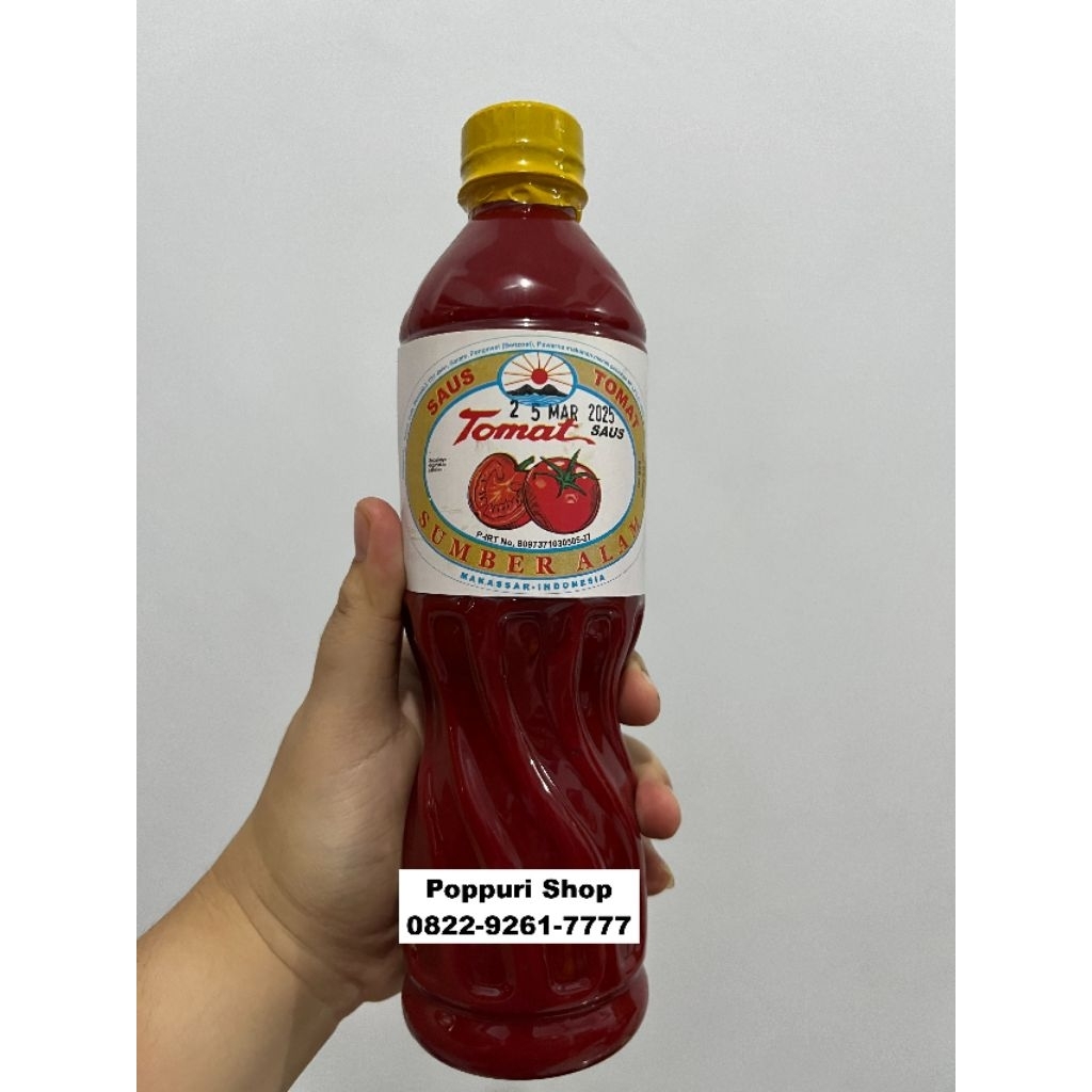 

POPPURI SHOP - Kemasan Botol Plastik Saos Tomat " SUMBER ALAM " (600ml) - ( Tomat - Sambal Lombok ) / Saos Merah / Saos Nasi Goreng Merah