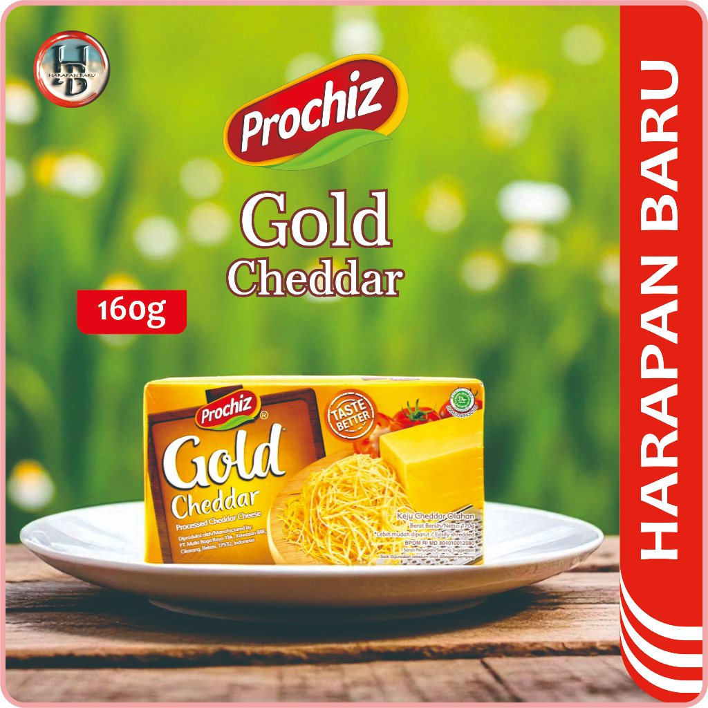 

Prochiz Gold Cheddar 160g - Keju Prochiz Gold Cheddar 160g - harapanbarushop