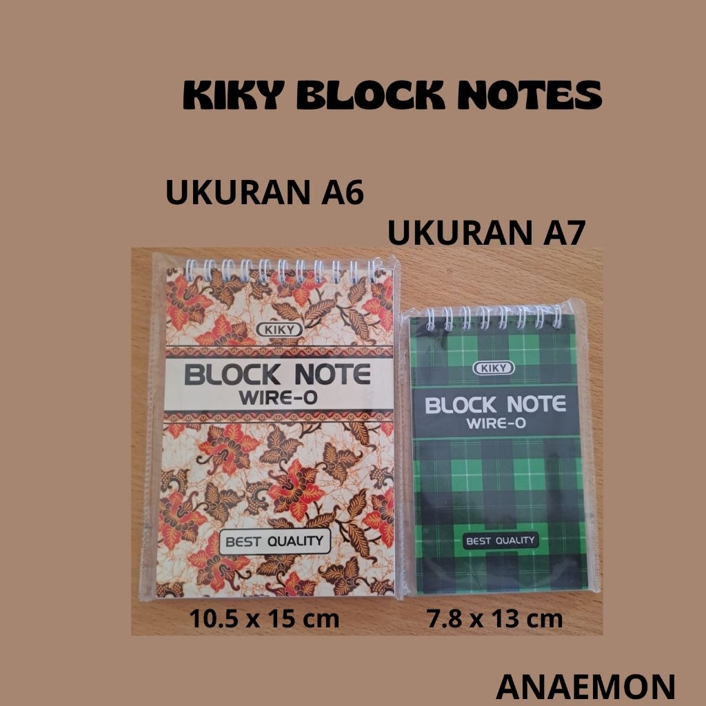 

Kiky Blocknote Spiral/Binder note ukuran A6 & A7