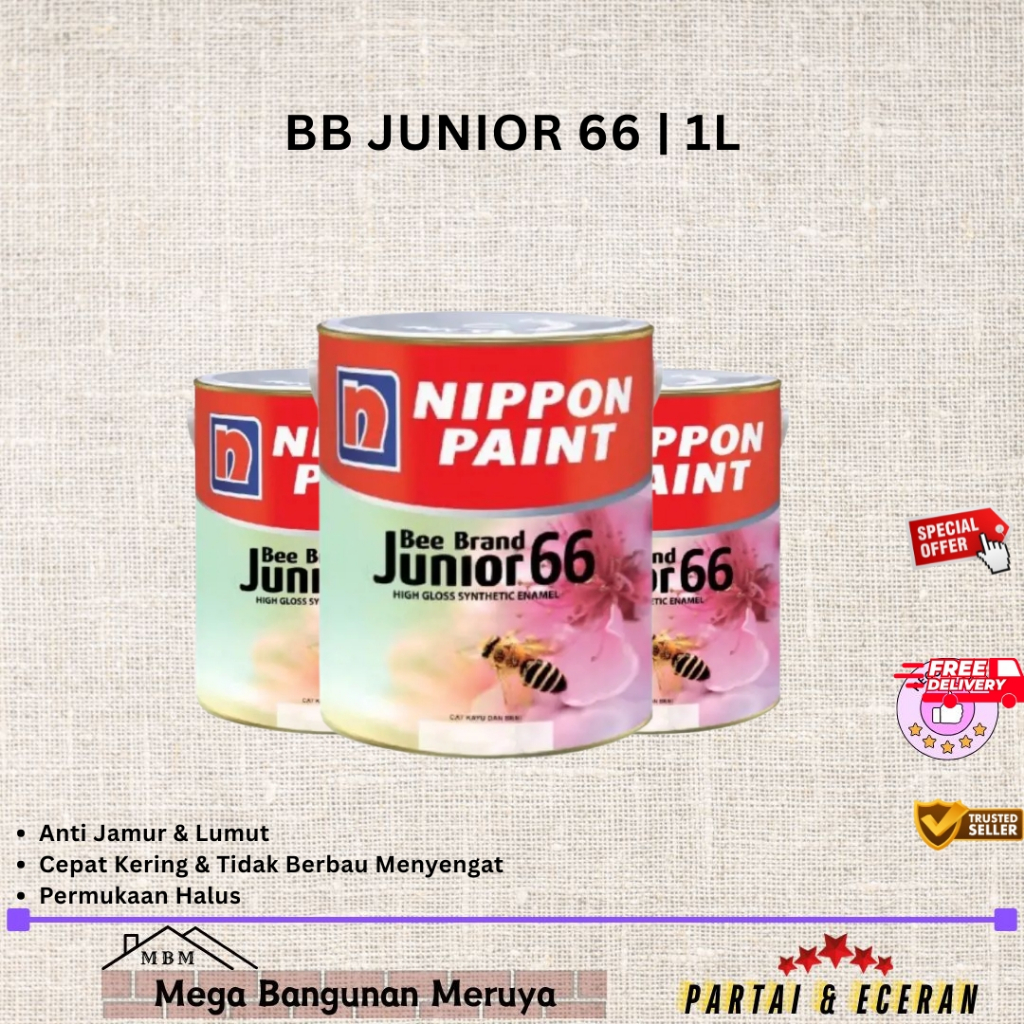 

Cat Minyak Nippon Paint Bee Brand Junior / Cat Minyak Nippon Paint 1kg