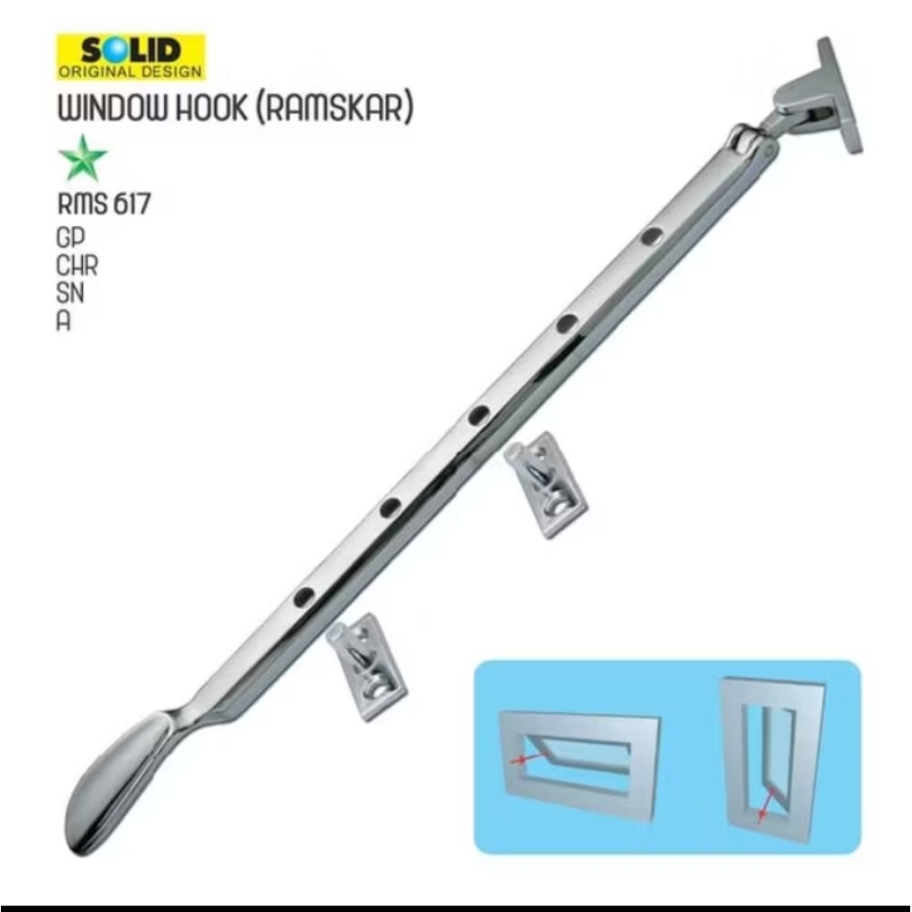 LAMSKAR RAMSKAR LUBANG PENAHAN JENDELA SOLID 617 SN