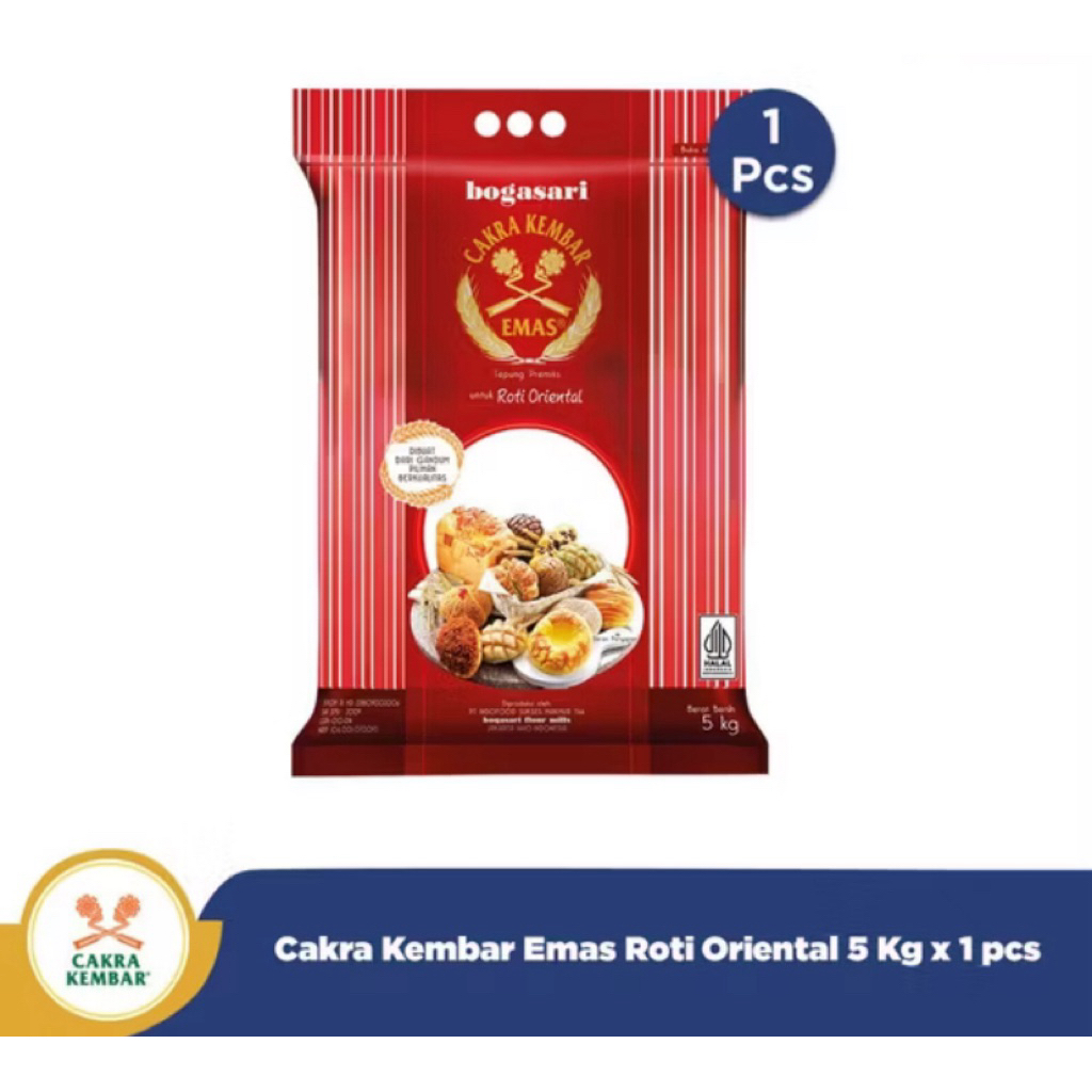 

Bogasari Cakra Kembar Emas Roti Oriental 5kg | Sembako Express