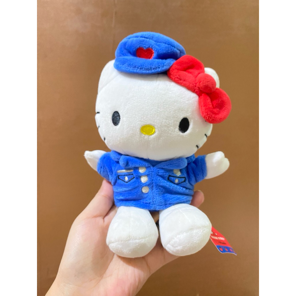Boneka Karakter Hello Kitty kostum Biru size 19cm Original / Boneka Sanrio Karakter Hello Kitty / Bo