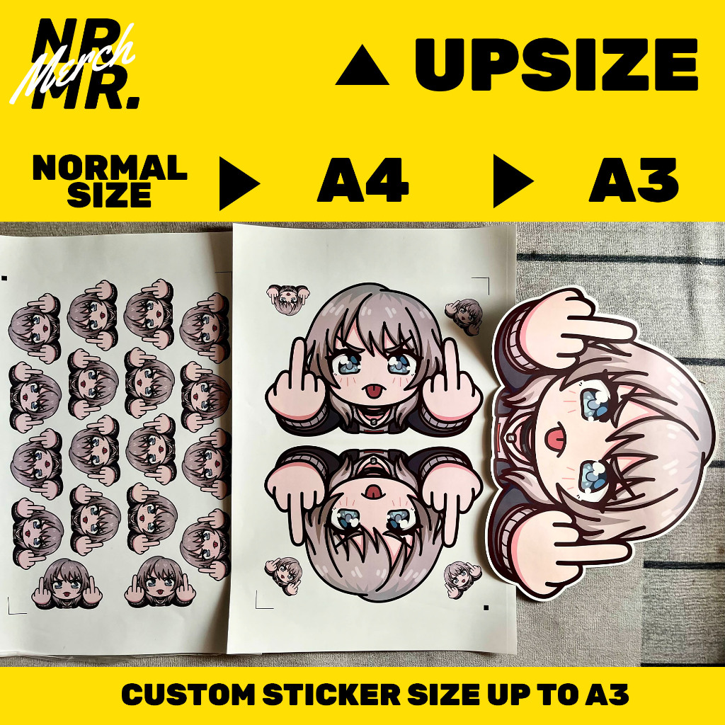 

Custom Vinyl Sticker Up Size to A4 - A3 paper