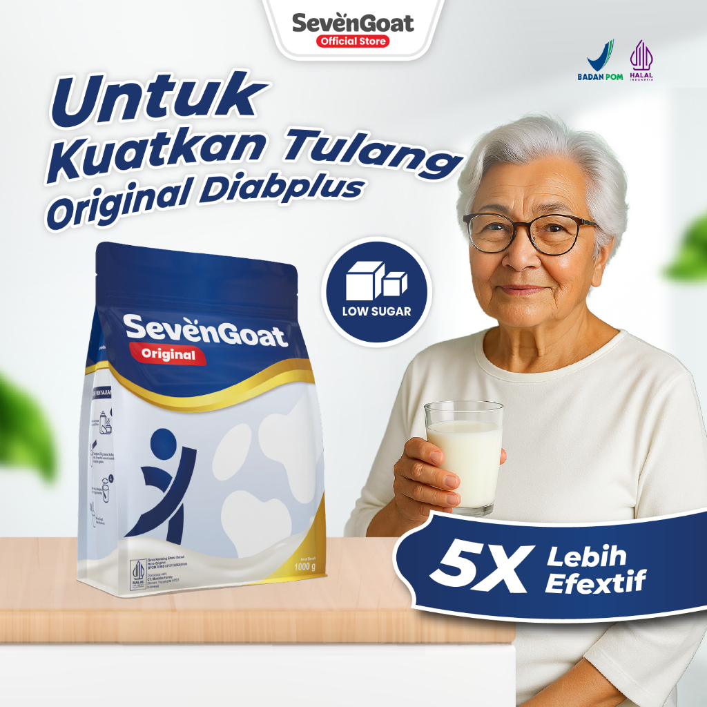 

Seven Goat Original DiabPlus - Susu Kambing Etawa Bubuk (1kg) | Kontrol Gula Darah & Kuatkan Tulang