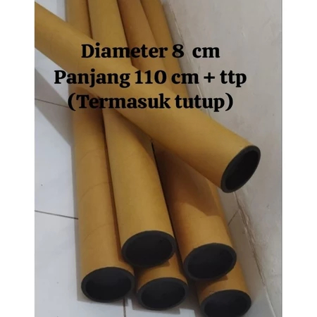 

Selongsong Paper Core Tabung Packing Diameter 8 x Panjang 110 Cm Plus Tutup