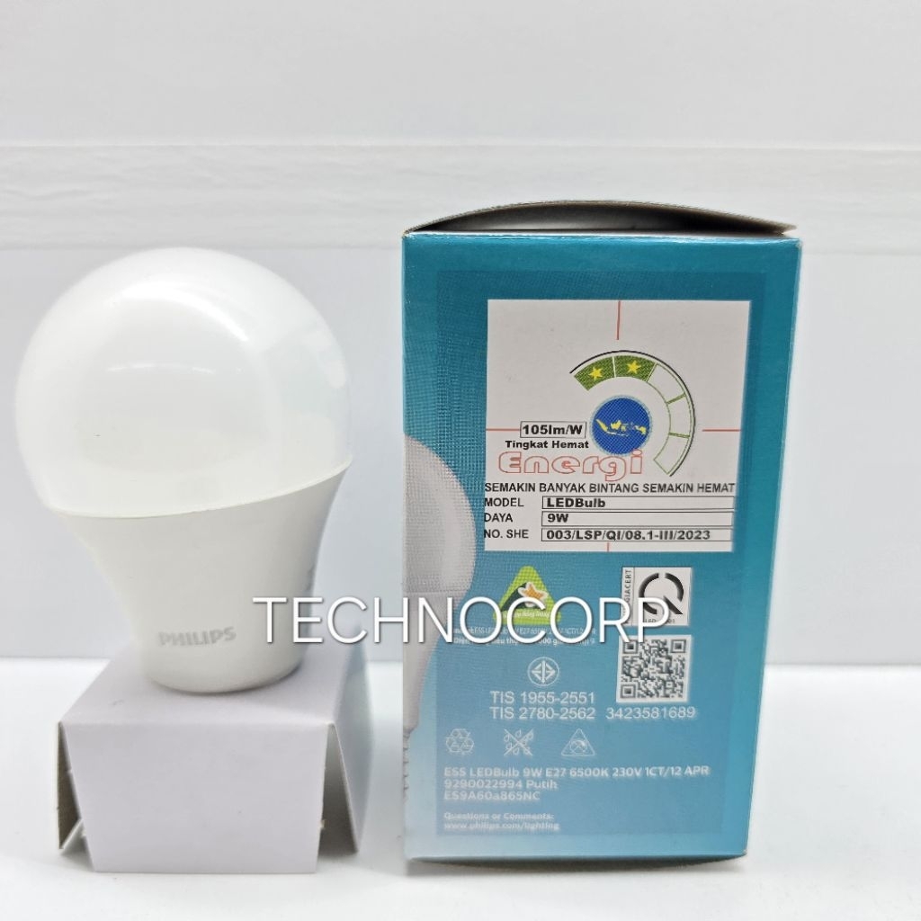 PHILIPS LED ESSENTIAL 9W PUTIH LED BULB BOLA LAMPU 9 WATT