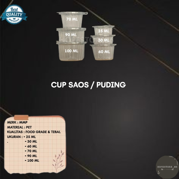 [50 PCS] tray cup jelly tebal / cup puding 25 35 60 70 90 100 ml / cup saos / tempat sambel / cup mi