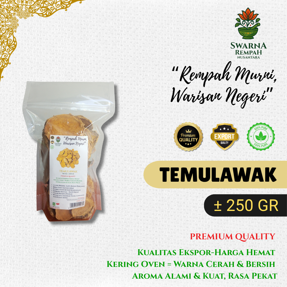 

SRN - TEMULAWAK KERING ORGANIK OVENAN STANDAR EKSPOR 250 GRAM