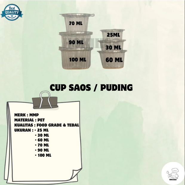 [50 PCS] tray cup jelly tebal / cup puding 25 35 60 70 90 100 ml / cup saos / tempat sambel / cup mi