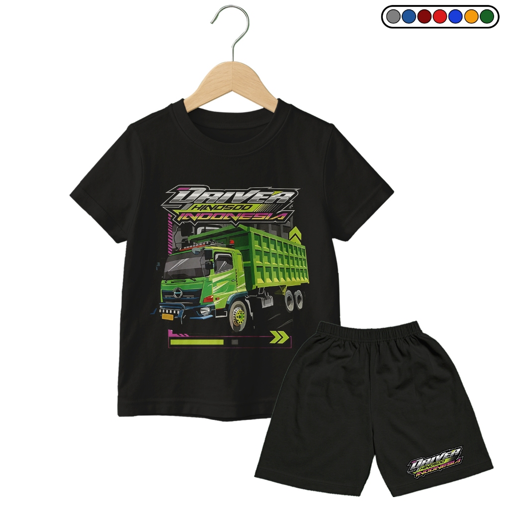 KAOS ETELAN ANAK - KAOS DRIVER HINO500 KAOS TRUCK ANAK ATASAN TERBARU BAJU ANAK T-SHIRT SETELAN ANAK