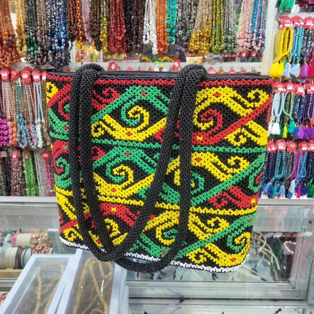 Tas Bahu Manik Manik Ukuran Besar Pakai Kain Furing