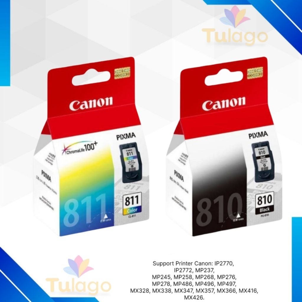 Tinta Cartridge Pixma canon 810 BLack 811 Colour untuk printer Support Printer Canon: IP1180, IP1200