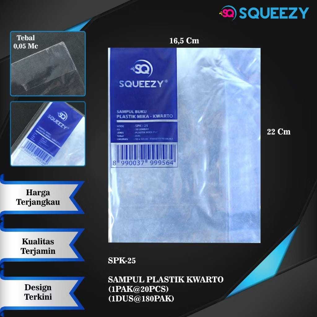 

SAMPUL BUKU PLASTIK MIKA SPK 25 SAMPUL KWARTO SQUEEZY 1 PACK