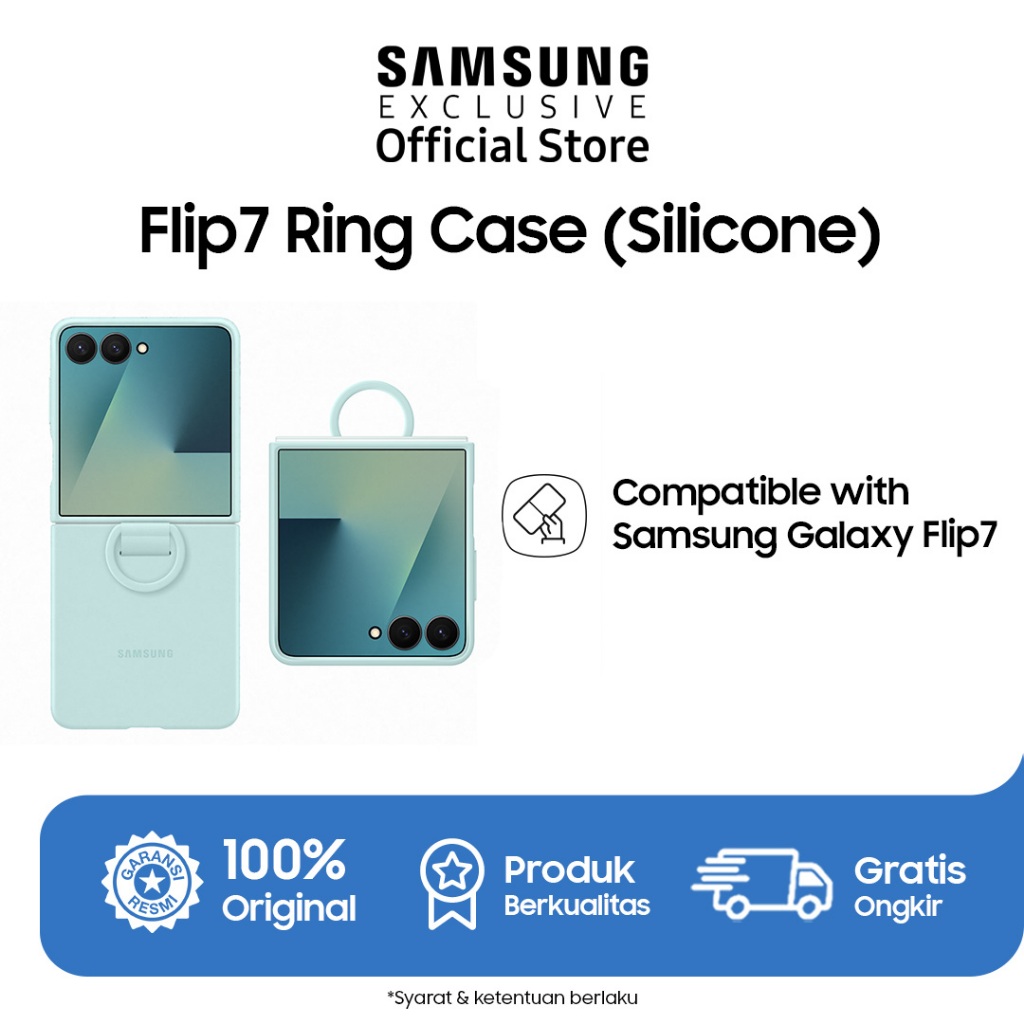 Samsung Galaxy Z Flip7 Ring Silicone Case - Light Green