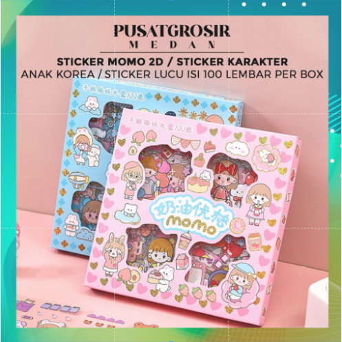 

STICKER MOMO 2 D KARAKTER ANAK KOREA/ STICKER LUCU ISI 100 LEMBAR PER BOX