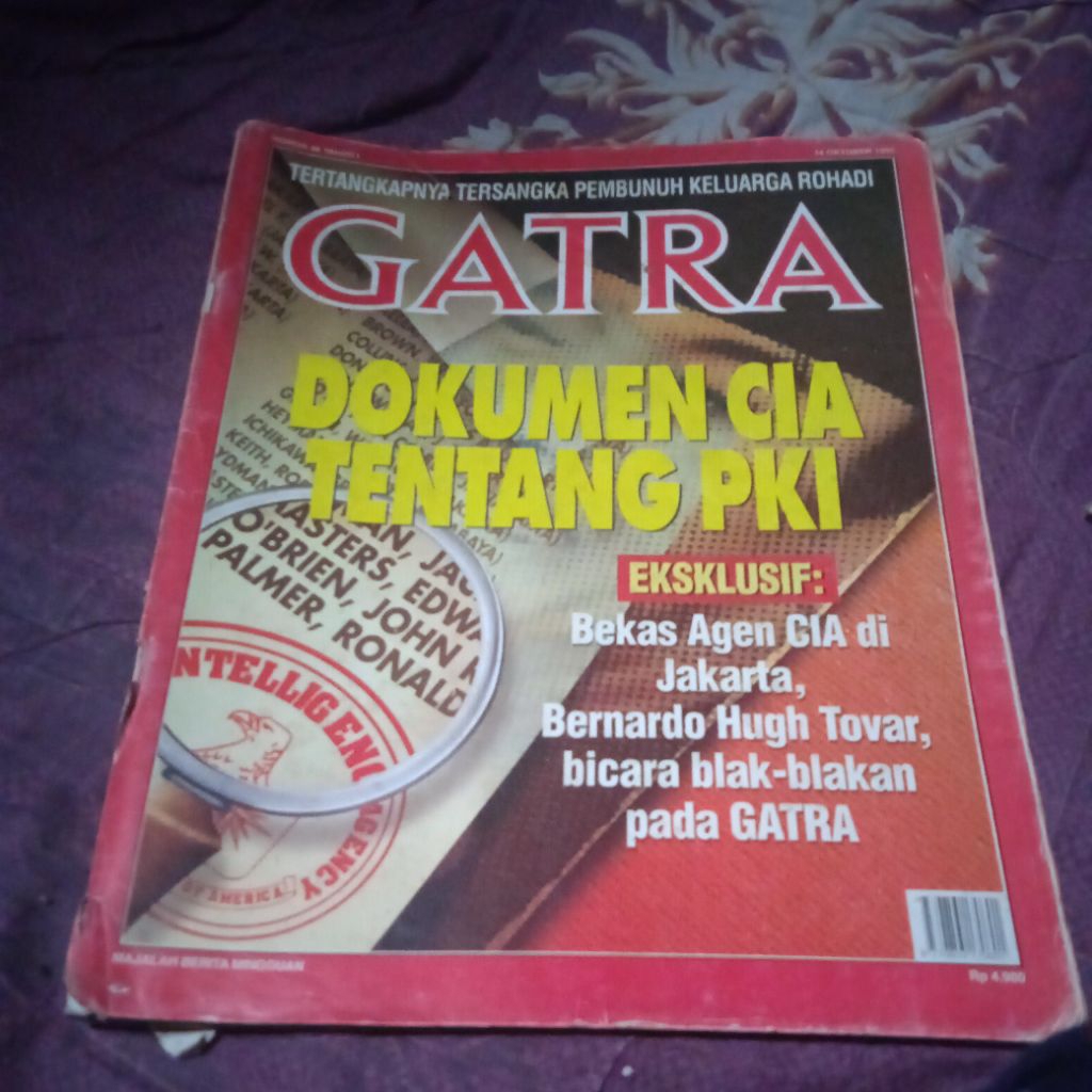 majalah Gatra jadul, Dokumen CIA Tentang PK, Bekas agen CIA di jakarta Bernardo Hugh Tovar Bicara Bl