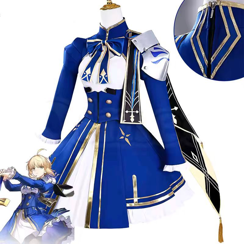 Honkai Star Rail HSR Fate Saber Cosplay Costume Wig Women Halloween Carnival Party Role Playing Dres