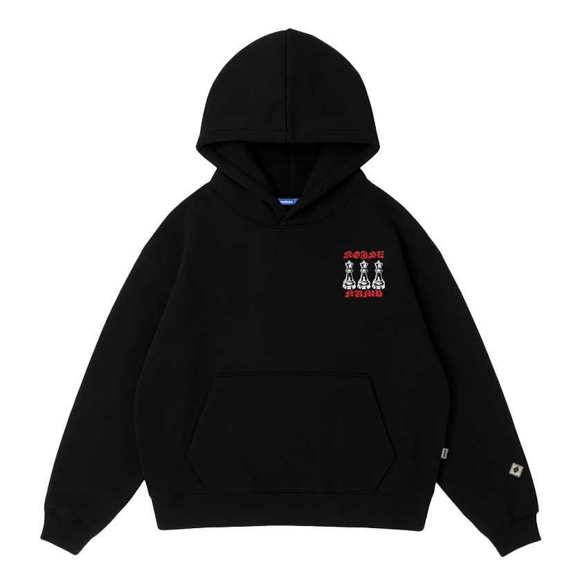 Bitsnbobs Hoodie Boxy Chess Black 330Gsm