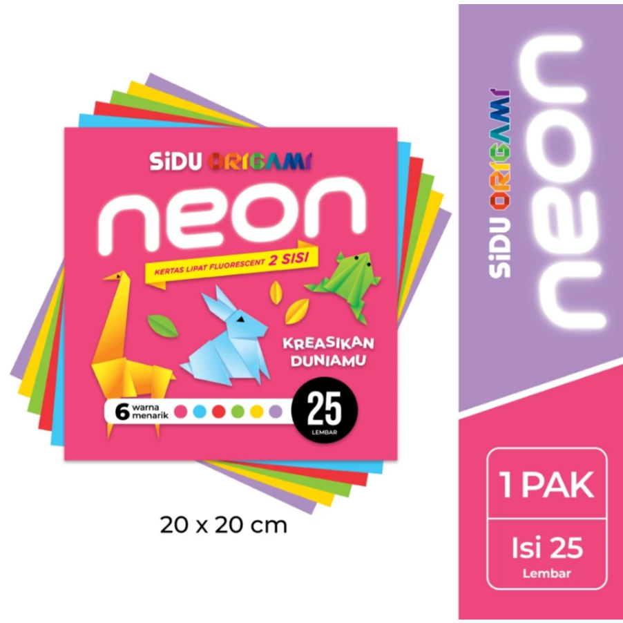 

SIDU - Kertas Lipat Neon Origami 2 Sisi 20x20 Cm 6 Warna