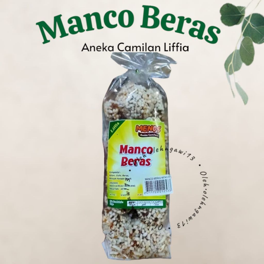 

MANCO BERAS, CEMILAN KEKINIAN, MAKANAN RINGAN
