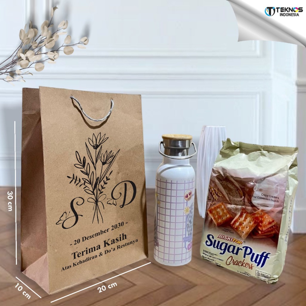 

PAPER BAG KRAFT COKLAT CUSTOM - PAPERBAG SABLON ALL VARIAN - TAS HAJATAN SOUVENIR NIKAH/KHITAN/ULANG TAHUN MINOR 200PCS