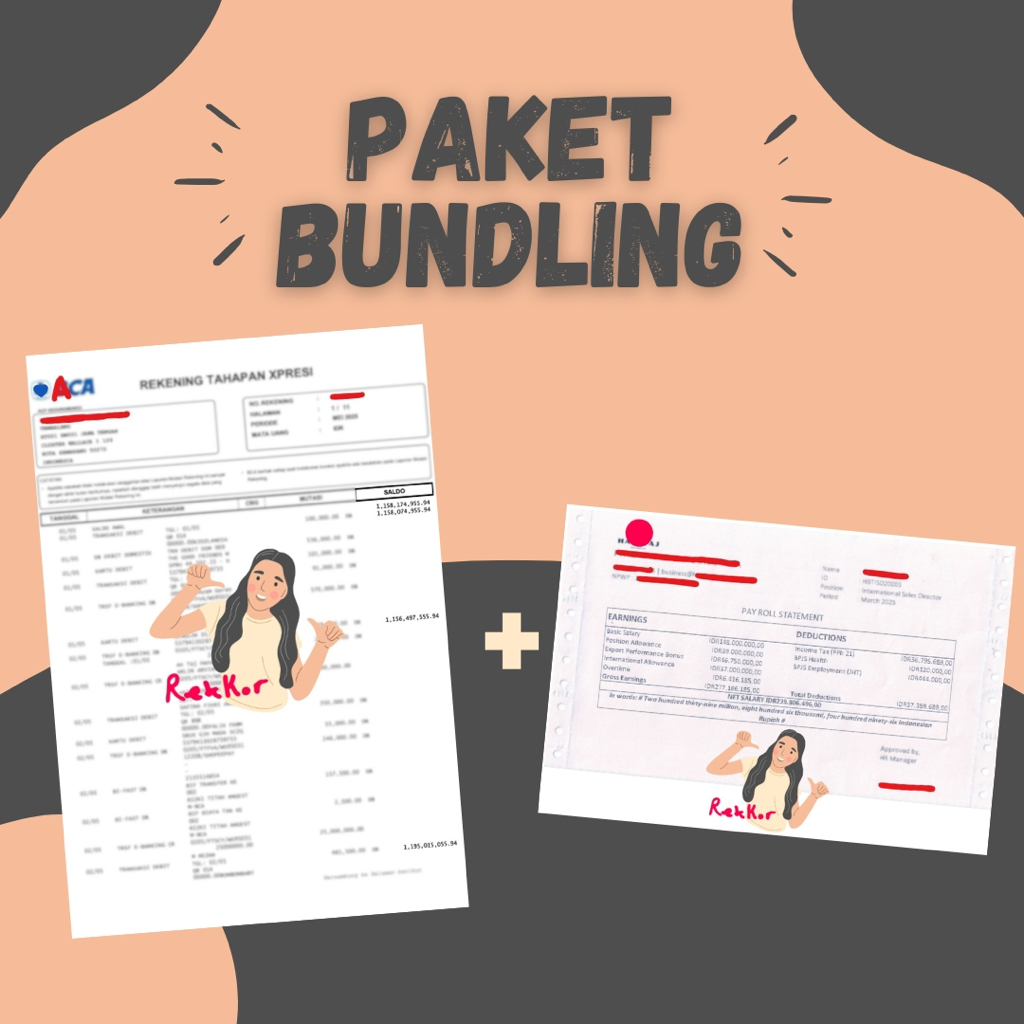 

[BUNDLING] Rekening Koran + Slip Gaji