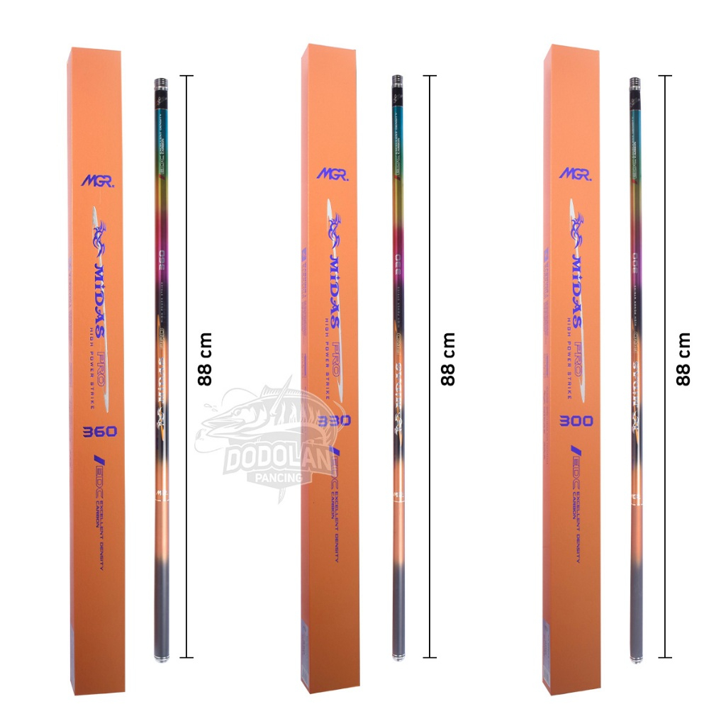 Joran Tegek Maguro Midas PRO | 210 s/d 360 | Ruas Panjang | Carbon Dodolan Pancing