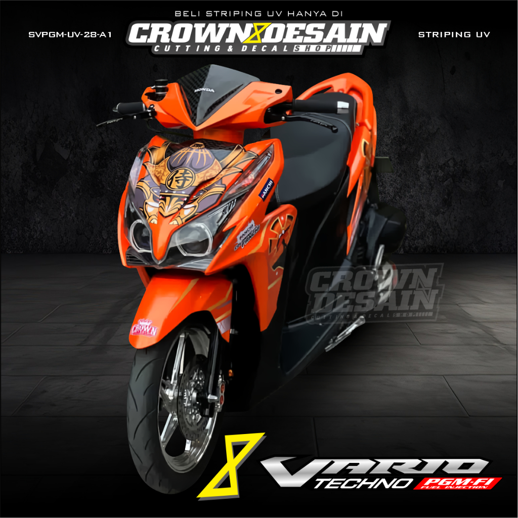 STRIPING STICKER VARIO 125 OLD BOHLAM KZR TRANSPARAN MOTIF PEDROSA SPIRIT GOLD-STRIPING VARIO KZR-BI