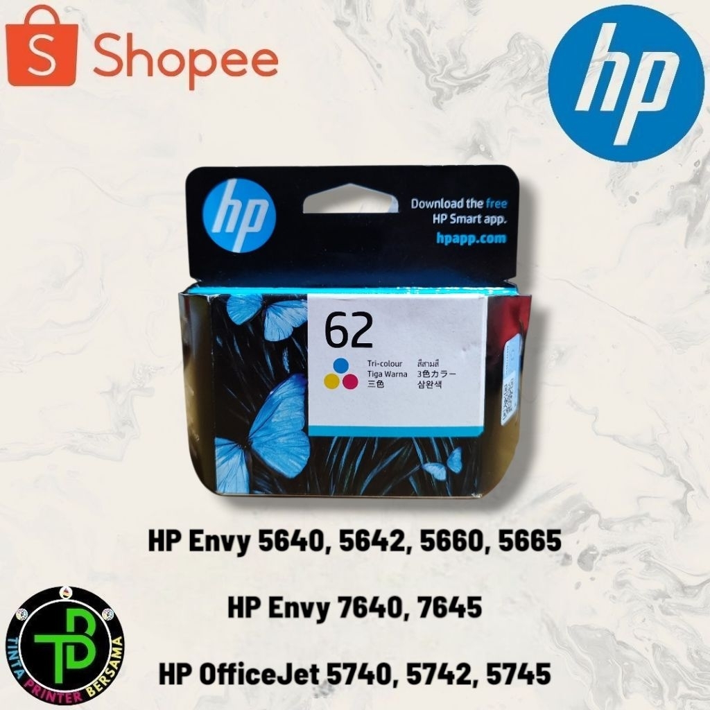 Tinta Cartridge Hp 62 Colour Original Hp Ink Cartridge